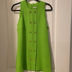 Bright green Zara mini dress